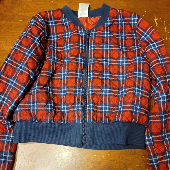 Cropped Plaid Jacket - Picture 1 of 3